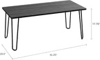Coffee Table with Hairpin Legs ' Modern Industrial Style Decor Woodgrain-Look and Steel