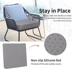 Easy-Going Waterproof Patio Cushion Covers 27x25x5 inch 2 Pack Replacement Non-Slip Outdoor Seat Cushion Slipcover with Zipper. Gray