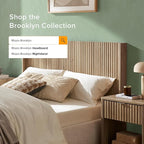 mopio Brooklyn 80.8" Headboard Only, Wood Headboard, Modern Farmhouse, Boho, Wall Mount, Fluted Panel, Wingback Design (Golden Oak, King)