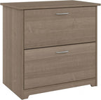Bush Furniture Cabot 2 Drawer Lateral File Cabinet in Ash Gray, Home Office Chest for Letter, Legal, and A4-size Document Storage