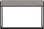 Martha Stewart Ollie Home Office Desk with 3 Drawers in Gray Wood Grain with Oil Rubbed Bronze Hardware