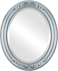 OVALCREST Oval Beveled Wall Mirror for Home Decor - Florence Style - Silver Leaf with Black Antique - 20" x 16"
