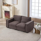 Modern Sectional Sofa for Living Room, Upholstered 2-Seater Modular Couches Linen Fabric Love Seat for Home Furniture, Grey