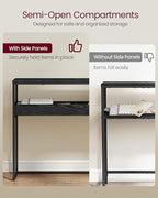 VASAGLE 2-Tier Entryway Table, Narrow Console Table, Semi-Open Compartments, 9.4 x 39.4 x 31.5 Inches, for Hallway, Living Room, Ebony Black and Ink Black ULNT091B01
