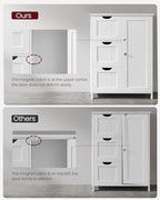 VASAGLE Floor Storage Cabinet, Freestanding Storage Unit with 3 Drawers, 1 Adjustable Shelf, for Bathroom Living Room Dining Kitchen, 11.8 x 23.6 x 31.5 Inches, White UBBC49WT