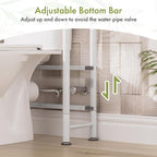 AmazerBath Bamboo Over The Toilet Storage Shelf, 2-Tier Over Toilet Bathroom Organizer Rack, Bathroom Shelves Over Toilet Space Saver, White