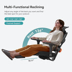 Newtral Ergonomic Office Chair with Fully Adaptive Lumbar Support, 136°Tilt Function, Computer Desk Chair with Soft 4D Armrest, Adjustable Headrest (Supreme with Laptop Tray, Black)