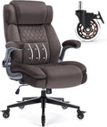 Large High Back Office Chair with Flip Arms- Executive Desk Chair with Locking Wheels, Adjustable Lumbar Support, Ergonomic Breathable Fabric Computer Chair Prevents Cats Scratching