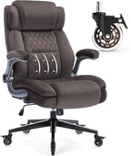 Large High Back Office Chair with Flip Arms- Executive Desk Chair with Locking Wheels, Adjustable Lumbar Support, Ergonomic Breathable Fabric Computer Chair Prevents Cats Scratching