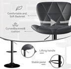 Bar Stools Set of 2, Adjustable Swivel Barstools,Counter Height Barstools with Backs Faux Leather Kitchen Island Bar Chair,Dark Grey