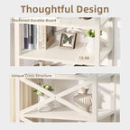 5 Tier Bookshelf 70" Rattan Boho Tall Bookcase with Barn Doors,Farmhouse Display Book Shelf with Adjustable Shelves and Storage Cabinet,Wood Bookshelves for Living Room,Kitchen,Natural (3PCS)