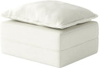 Hobestluk Rectangular Cloud Memory Foam Ottoman for Couch Comfy Couch Footrest with Removable Cover Ideal for Living Room Bedroom or Office as Extra Seating or Coffee Table (Beige, Ottoman)