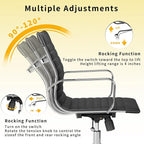 Chair, Desk Computer Chair ，with Armrests ，Ergonomic Office Chair for Home and Office, 17.32 x 22.83 x 35.43 inches, Multiple Colors (Black)