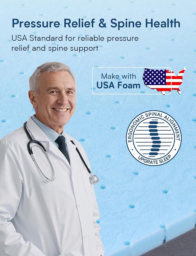Queen Mattress Firm, 12 Inch Cooling Gel Memory Foam Mattress, Back Pain Relief, Cooling Ice Silk Cover, Bed Mattress in Box, CertiPUR-US Certified
