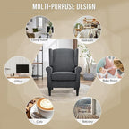 Accent Chair, Modern Living Room Chairs with Wingback, Comfy Upholstered High Back Single Sofa for Bedroom, Mid-Century Reading Armchair Sillas para Sala