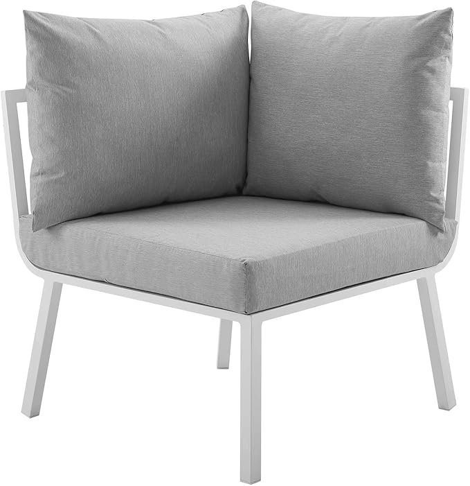 Modway Riverside Outdoor Furniture, 5-Piece Set, White Gray