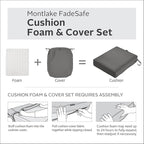 Classic Accessories Montlake FadeSafe Water-Resistant 44 x 20 x 3 Inch Patio Chair Cushion, Antique Beige