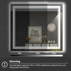 40 x 24 Inch LED Bathroom Mirror with Lights, Front Light and Backlit Anti-Fog Dimmable Memory Lighted Vanity Mirror, Shatterproof Wall-Mounted Led Mirror for Bathroom