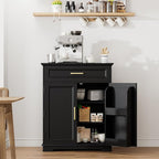 Kitchen Storage Cabinet with Drawer, Buffet Cabinet with Storable Door, Modern Floor Sideboard, for Living Room, Entryway,Black