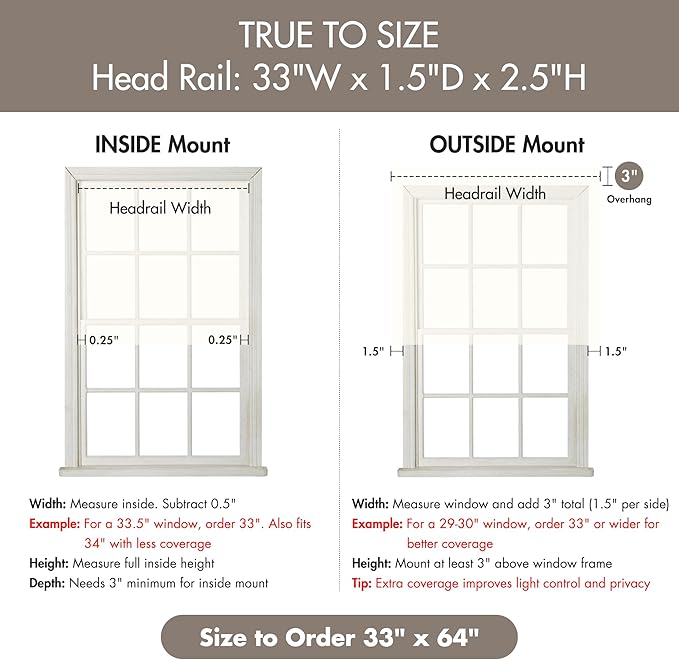 Madison Park Galen Cordless Roman Shade, 33"W x 64"H, Sheen Ivory – Room Darkening, Thermal Insulated, Energy Efficient Window Blind with Subtle Sheen Basketweave Fabric for Privacy