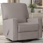 Harkawon Swivel Rocker Recliner Chair, Glider Rocker Recliner, Rocking Chair Nursery, Fabric Chair with High Back, Deep Seat, for Living Room, Bedroom (Brownish Grey-tan)