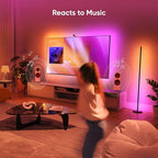 Nanoleaf Matter Smart Floor Lamp, LED Standing Lamps Work with Alexa, Music Sync Corner Lamp,16 Million Colors, 1700lm RGBTW Floor Lamp with Voice Control for Living Room, Ambient Lighting, Black