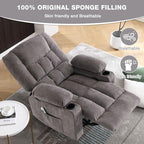 BOSMILLER Oversized Recliner Chair for Adults with Vibration Massage and Lumbar Heating Swivel Rocker Recliner with Cup Holder and USB Charge Port for Living Room