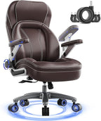 Big and Tall Office Chair, 600lbs Heavy Duty Desk Chair with 5D Arms, Adjustable Lumbar Support & Height, Tilt Function, PU Leather High Back Ergonomic Executive Computer Chair with 3'' Silent Casters