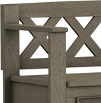 SIMPLIHOME Amherst Entryway Storage Bench - 48 inch Wide Solid Wood Hallway Seat in Farmhouse Grey, Transitional Bench for Entryway or Living Room with Lift-Up Lid and Spacious Storage