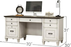 Martin Furniture Double Pedestal Desk, White