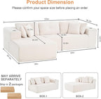 Modular Sectional Sofa, L Shaped Comfy Cloud Couch with Deep Seat, Boneless Couch for Living Room, Modern Sectional Sleeper with Chaise, No Assembly Required, Sofa in A Box, Beige Corduroy
