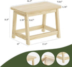 Wood Stool, Small Bench Seat, Wood Bathroom Vanity Bench, Plant Stand, Shoe Changing Handmade Stool for Kids or Adults (Natural, Small)