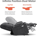 MCombo Dual Motor Power Lift Recliner Chair for Elderly, Lay Flat Lift Chair with Heat and Massage, Petite Lift Chair, Cup Holders, USB A&C Ports, Fabric 7893 (Small, Dark Gray)