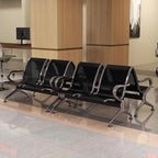 Kinsuite Reception Room Chair - 2 Seat Metal Waiting Room Chairs, Office Guest Chairs & Reception Seat for Office Bank, Hospital, Airport, Black