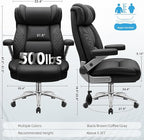 Big and Tall Office Chair, Desk Computer Chair for Heavy People, Oversized Executive Gaming Chair, Extra Wide 500LBS Ergonomic Comfy Office Chair with Adjustable Lumbar Support & 5D Flip Arms