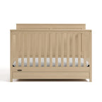 Graco Hadley 5-in-1 Convertible Crib with Drawer (Driftwood) – GREENGUARD Gold Certified, Fits Standard Crib Mattress, Converts to Toddler Bed, Daybed and Full Bed, 4 Adjustable Mattress Heights