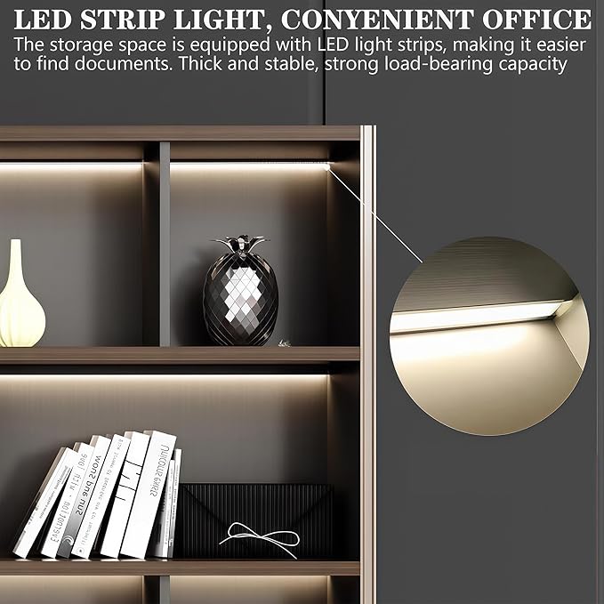 Modern Executive Desk, 102.4 inch L Shaped Desk with Storage, L Shape Corner Desk Drawers and Lockable Storage No Installation Required, Without Desk or Computer Chair (Filing Cabinet)