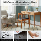 Tomile Upholstered Dining Chair Kennedy Armchair, Mid Century Modern Kitchen & Dining Chairs with PU Leather Cushion Seat, Hans Wegner Elbow Chair for Living Room Bedroom Office (Chestnut Color)