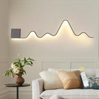 Qcyuui Modern Wall Sconce with Remote Control 43.3inch Dimmable LED Wall Lights Led Wall Sconce Indoor Wavy Long Linear Wall Lamps for Living Room Bedroom Hallway Staircase, 30W