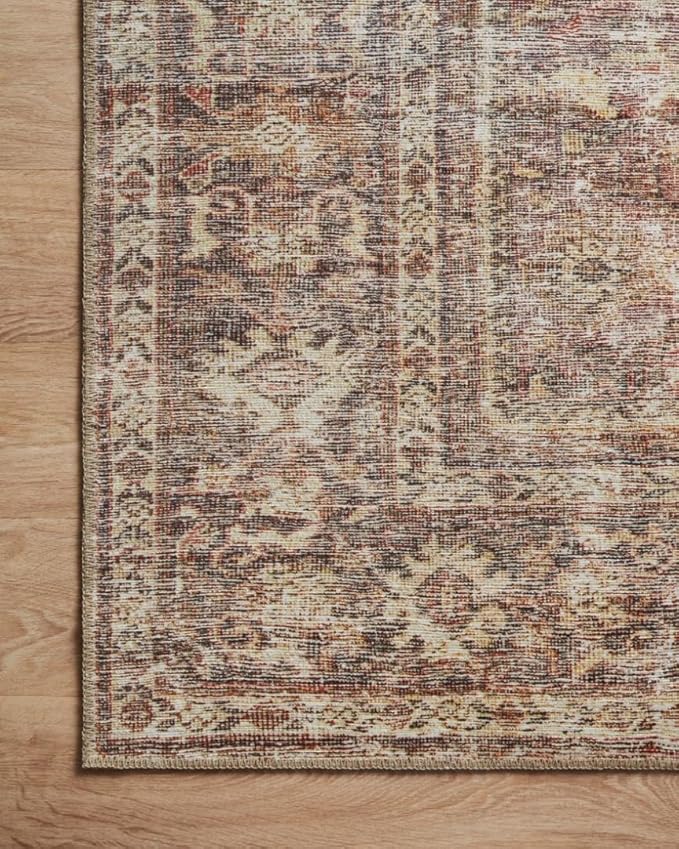 Loloi Amber Lewis Georgie Collection GER-06 Bordeaux/Antique 2'-6" x 7'-6", .19" Pile Height, Runner Rug