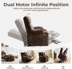 Oversized Power Recliner Chair for Elderly with Massage and Heat, Dual Motor Lay Flat Recliner with Arm Storage，Lift Chair for Big Tall, Infinite Position,Extended Footrest, Coffee