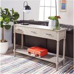 SAFAVIEH Home Collection Peyton Greige 3-Drawer Lower Shelf Console Table CNS5705D