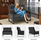 Modern Leather Loveseat, Small Sofa with Side Tray & Pocket, Upholstered Mini Couch for Living Room, Office, Guest Room, Black