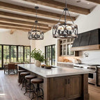 Light Fixtures Ceiling Mount Kitchen, 4 Light Black Semi Flush Mount Ceiling Light Fixture,Modern Dining Room Chandelier Over Table,Vintage Farmhouse Chandelier for Dining Room