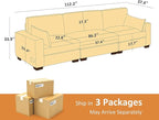 VANOMi Large Modular Sectional Sofa, Oversized Couch with Charging Station, Cloud Couch Deep Seat Sofa with Thick Cushion, Convertible Sectional Couches for Living Room Office Apartment