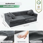 HOMFINE 16pcs Modular Kids Play Couch, Kids Toddler Couch, Child Sectional Sofa, Versatile Kid Sofa for Playroom Bedroom, Convertible Foam and Floor Cushion for Boys and Girls, Grey