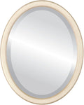 OVALCREST Oval Beveled Wall Mirror for Home Decor - Toronto Style - Taupe - 22" x 18"