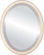 OVALCREST Oval Beveled Wall Mirror for Home Decor - Toronto Style - Taupe - 26" x 22"