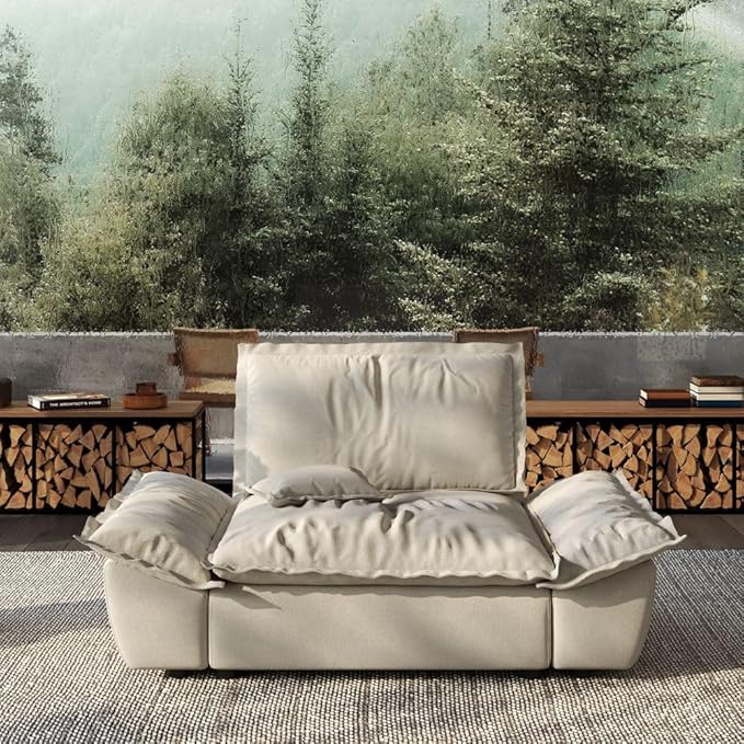 POVISON Oversized Modular Sectional Sofa for Living Room with Adjustable Backrest Modern Sectional Couches Deep Couch Seats Ottoman Corner Large Big Comfy Sofa Set for House Office(Regular Sofa)