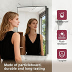 Black Medicine Cabinet Mirror, 17x30 Inch Bathroom Mirror with Storage and Adjustable Shelves, Recessed or Surface Wall Mount Medicine Cabinets for Bathroom,Tempered Glass